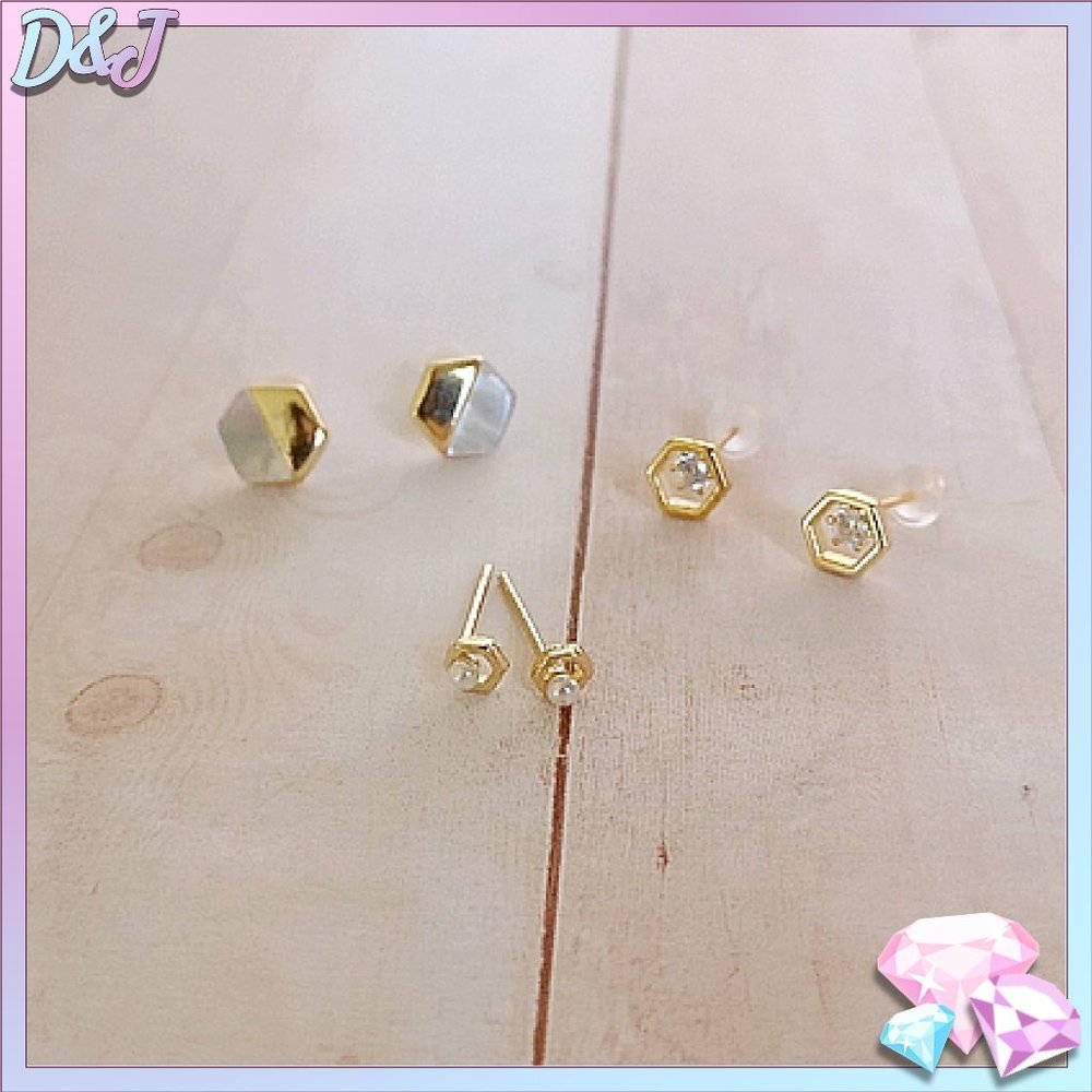 💎✨ 925 Hexagons Earring Set